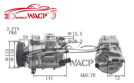 DCP32045 Kendaraan Kompresor Penggerak 7SEU Untuk Audi A3 Untuk VW Golf WXAD025