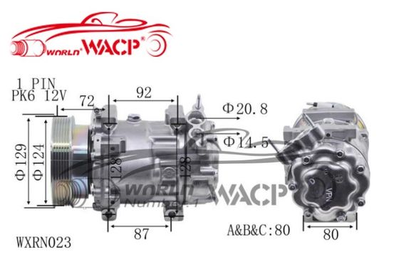 Kompresor AC mobil 12V 6PK SD7V16 untuk Renault Duster Clio Megane Nissan WXRN023