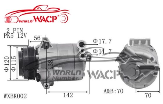 PXE16 5PK Variable Displacement Compressor Untuk Buick Lacrosse 2.4 WXBK002