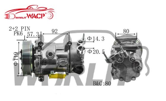 RC.600.082 Mobil Air C Kompresor Untuk SD6C12 CITROEN C4 C4 LOUNGE ADAPTAÇÃO PEUGEOT 307/208 WXPG009