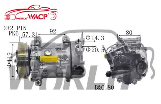 1309 Kompresor AC Mobil Untuk Peugeot407 3008 4008 WXPG017