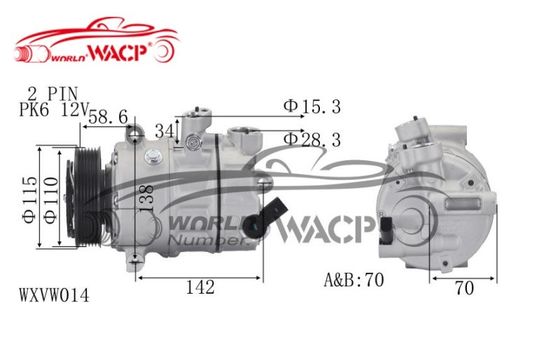 DCP32045 1K0820803G Presisi tinggi Untuk Audi A3 Untuk VW Golf6 Untuk Caddy Untuk Skoda Octavia Kompresor WXVW014