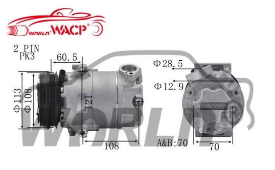 RC.600.108 5U0820803K AC.100.1758 Kompresor AC Mobil Untuk Volkswagen Fox Voyage WXVW045