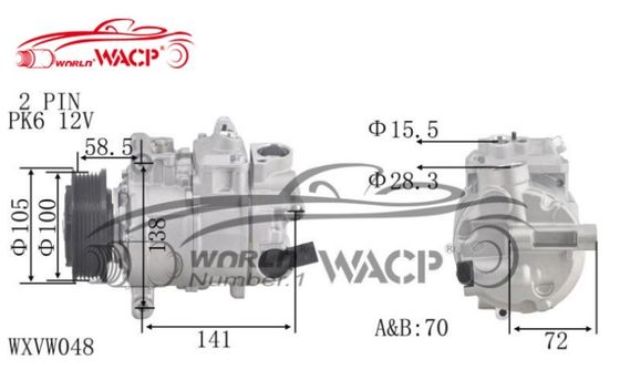 DCP32065 Kompresor Mobil AC Untuk VW T5 Amarok Multivan WXVW048